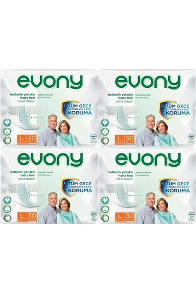 EVONY,Hasta Bezi Yetişkin Bel Bantlı Tekstil Yüzey L-büyük Boy 120 Adet (4pk*30)