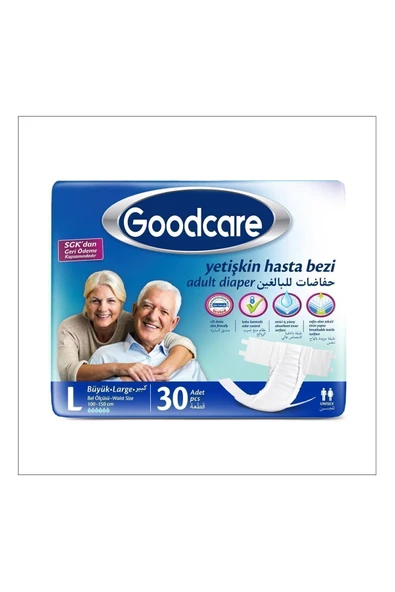 GOODCARE,L Belbantlı Yetişkin Hasta Bezi L 30 Lu