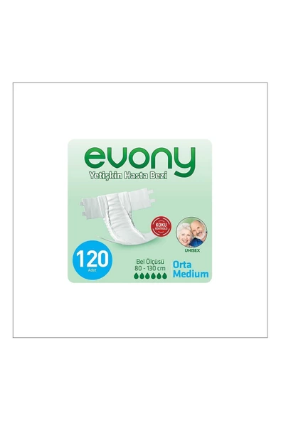 EVONY,Belbantlı Yetişkin Hasta Bezi M Beden 120 Adet