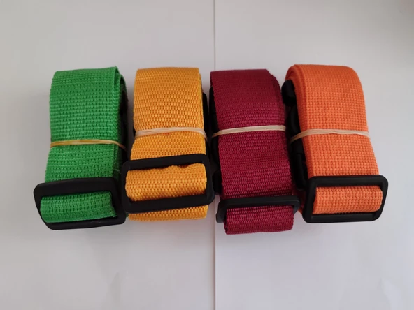 Yeşil, Portakal, Bordo ve Turuncu Renk Valiz Kemeri 4 Cm toplam 4 Adet ürün görseli