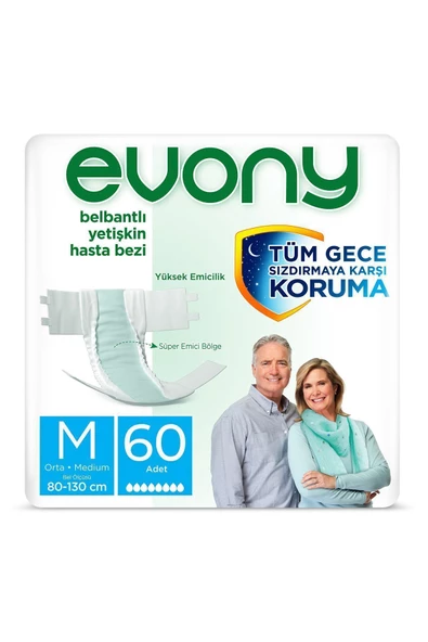 EVONY,Yetişkin Hasta Bezi Medıum 60 Adet