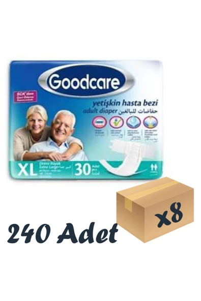 GOODCARE,Bel Bantlı Yetişkin Hasta Bezi Xlarge 30'lu 8 Paket 240 Adet