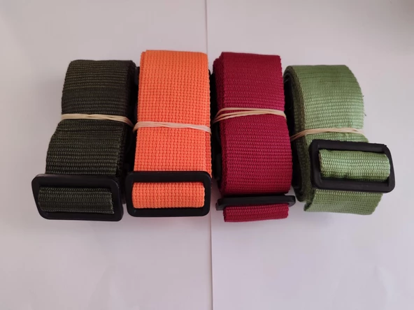 Haki Yeşil, Turuncu, Bordo ve Su Yeşili Renk Valiz Kemeri 4 Cm toplam 4 Adet ürün görseli