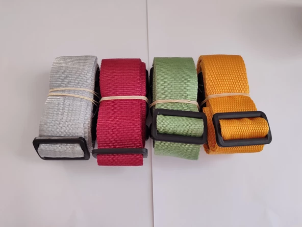 Gri, Bordo, Su Yeşili ve Portakal Renk Valiz Kemeri 4 Cm toplam 4 Adet ürün görseli