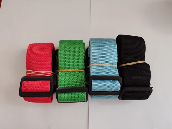 Kırmızı, Yeşil, Turkuaz Ve Siyah Renk Valiz Kemeri 4 Cm toplam 4 Adet - 1