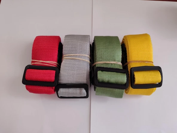 Kırmızı, Gri, Su Yeşili ve Sarı Renk Valiz Kemeri 4 Cm toplam 4 Adet ürün görseli