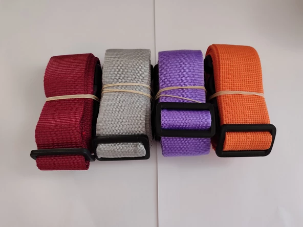 Bordo, Gri, Mor Ve Turuncu Renk Valiz Kemeri 4 Cm toplam 4 Adet ürün görseli