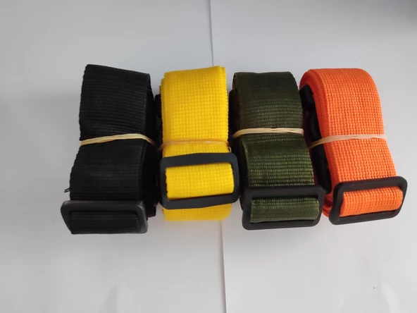 Siyah, Sarı, Haki Yeşil Ve Turuncu Renk Valiz Kemeri 4 Cm toplam 4 Adet