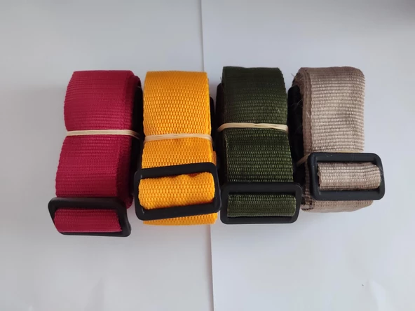 Bordo, Portakal, Haki Yeşil Ve Bej Renk Valiz Kemeri 4 Cm toplam 4 Adet