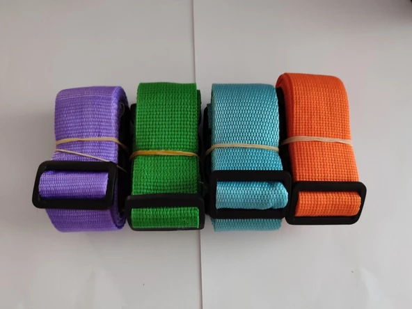 Mor, Yeşil, Turkuaz ve Turuncu Renk Valiz Kemeri 4 Cm toplam 4 Adet