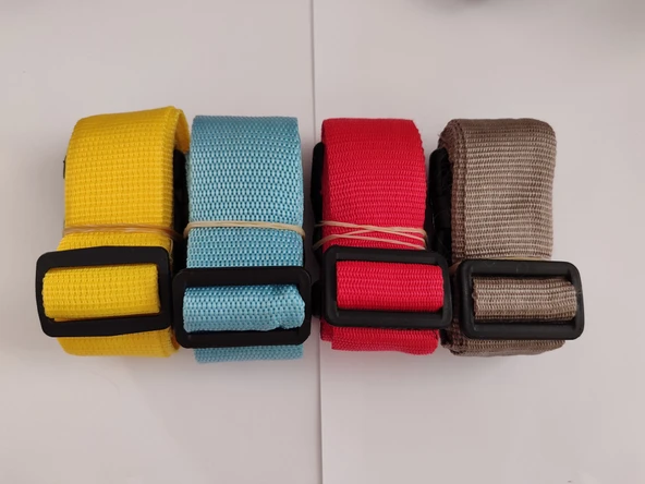 Sarı, Turkuaz, Kırmızı ve Bej Renk Valiz Kemeri 4 Cm toplam 4 Adet ürün görseli