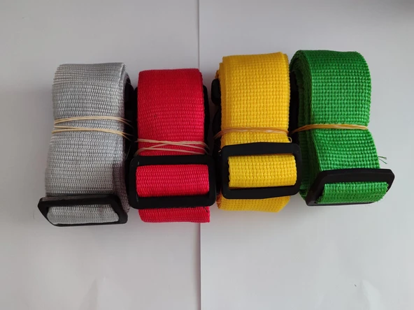 Gri, Kırmızı, Sarı Ve Yeşil Renk Valiz Kemeri 4 Cm toplam 4 Adet