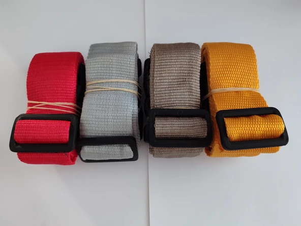 Kırmızı, Gri, Bej ve Portakal Renk Valiz Kemeri 4 Cm toplam 4 Adet