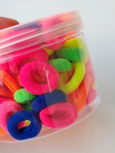 NEON RENKLİ 100'LÜ KUTUDA PAMUKLU TOKA - 4