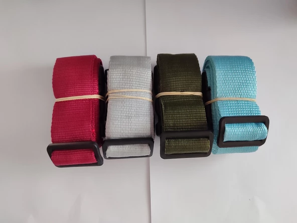 Bordo, Gri, Haki Yeşil Ve Turkuaz Renk Valiz Kemeri 4 Cm toplam 4 Adet ürün görseli