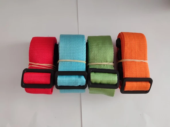 Kırmızı, Turkuaz, Su Yeşili  ve Turuncu Renk Valiz Kemeri 4 Cm toplam 4 Adet
