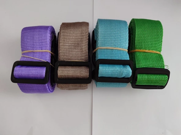 Mor, Bej, Turkuaz ve Yeşil Renk Valiz Kemeri 4 Cm toplam 4 Adet