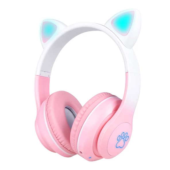 STN-28 Pro Kedi Kulaklı Tasarımlı RGB Işıklı Bluetooth Kulaklık - 5