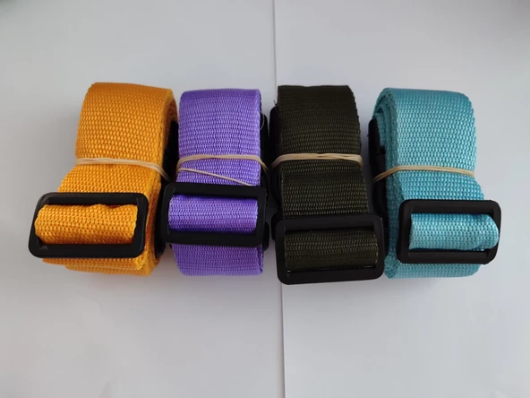 Portakal, Mor, Haki Yeşil ve Turkuaz Renk Valiz Kemeri 4 Cm toplam 4 Adet