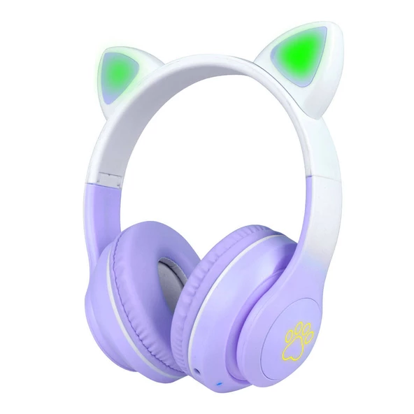 STN-28 Pro Kedi Kulaklı Tasarımlı RGB Işıklı Bluetooth Kulaklık - 2