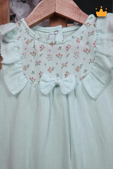 Babydola %100 Pamuk Kız Bebek Tulum Bayramlık 15080 - 2