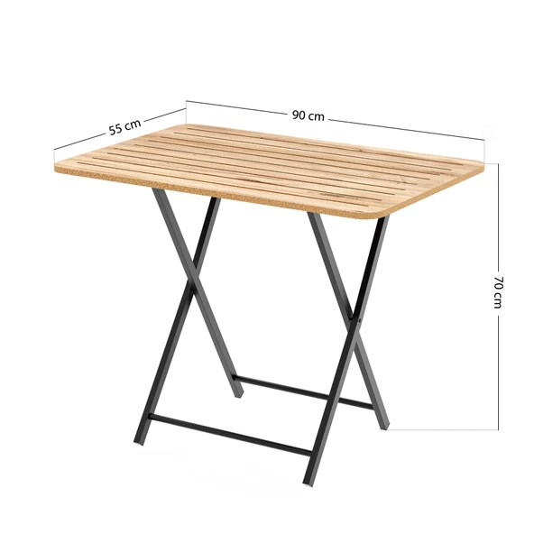 Eportatif 4 Kişilik Minderli Bistro Takım Bahçe Masa Sandalye Çam 1430 - Resim 5