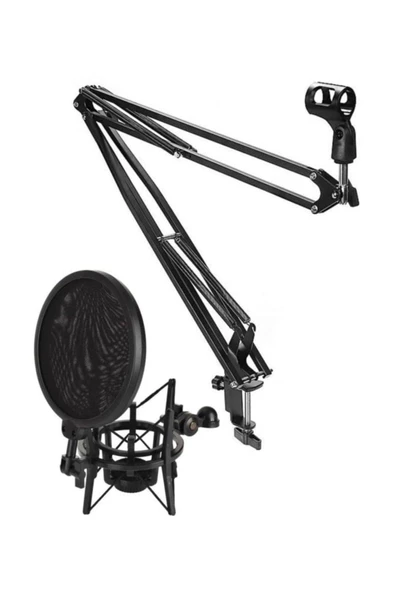 Lastvoice Nb40 Masa Mikrofon Standı (sehpa) + Sh-101 Pop Filtre Ve Shock Mount Set