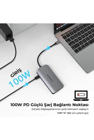Omars Type-C to 3USB 3.0 HDMI RJ45 HDMI PD Micro SD/SD VGA - 3