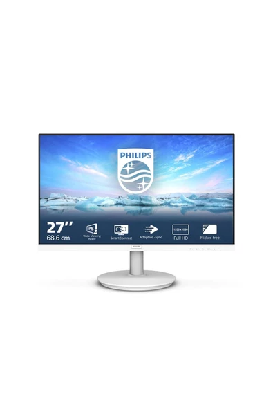 Philips 271v8aw Vline 27" Led Ips 4ms 75hz 1920x1080 Fullhd Vga Hdmi Multimedya (VESA) Beyaz Monitör