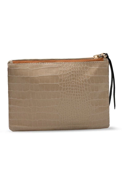 Kadın Basic Clutch Çanta Kroko Timsah Desen Bej (4031-BJ) 214030 - 4