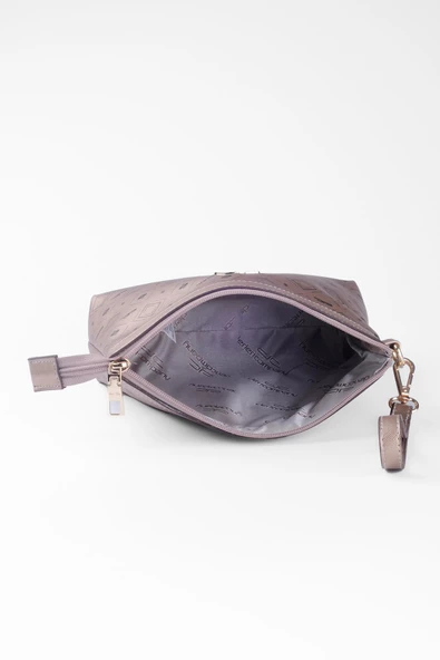 Kadın Basic Clutch Çanta Monogram Desenli Logolu Altın Siyah (4010A) 214009 - 5