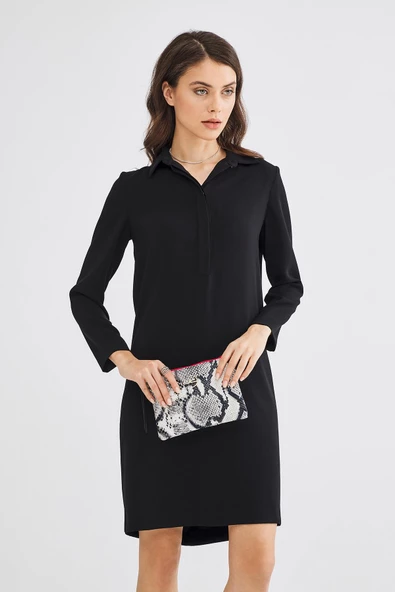 Kadın Basic Clutch Çanta Zebra Desenli Siyah Beyaz (4031-Z) 214030 - 2