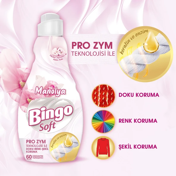 Bingo Soft Konsantre Çamaşır Yumuşatıcısı Manolya 1440 ml X 4 Adet - 8