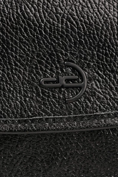 Erkek Hakiki (Gerçek) Deri Portföy Çanta Floater Desen Siyah 116501 - 5