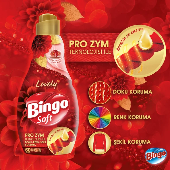 Bingo Soft Konsantre Çamaşır Yumuşatıcısı Lovely 1440 ml X 6 Adet - 7