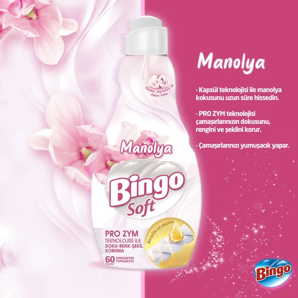 Bingo Soft Konsantre Çamaşır Yumuşatıcısı Manolya 1440 ml X 4 Adet - 7