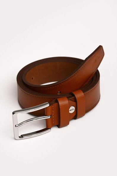 Erkek Hakiki (Gerçek) Klasik Deri Kemer Taba 112517 - 2