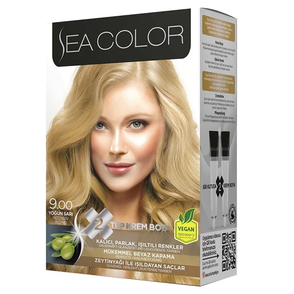 SEA COLOR 2 Lİ TÜP KREM SAÇ BOYASI  9/00 YOĞUN SARI - 1