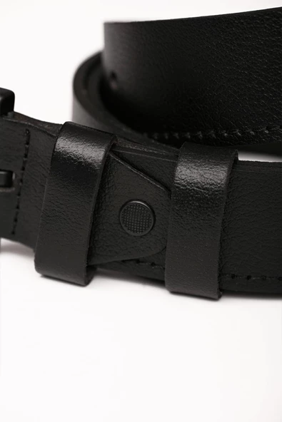 Erkek Hakiki (Gerçek) Casual Deri Kemer Siyah 112518 - 4