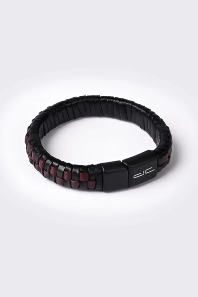 Hakiki (Gerçek) Deri Bileklik Bordo 117534 - 4