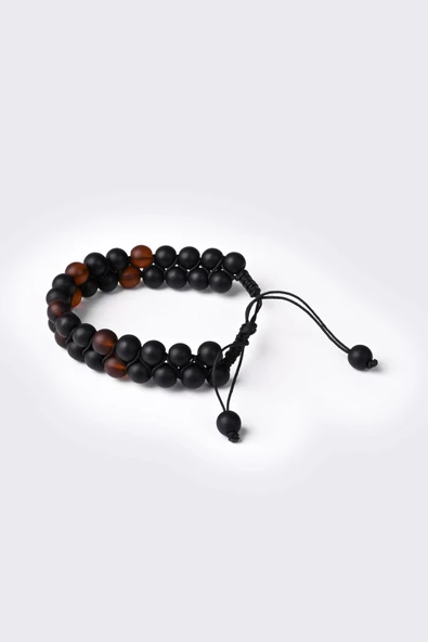 Boncuk Bileklik Siyah Turuncu 117545 - 2