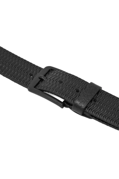 Erkek Siyah Deri Kemer 112538 - 5