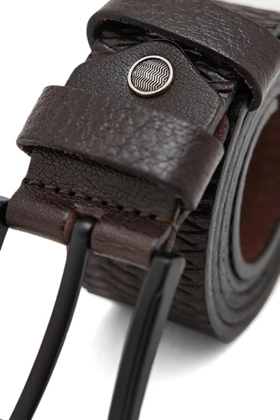 Erkek Kahverengi Deri Kemer 112538 - Resim 5