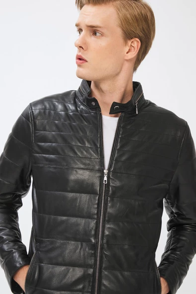 Drake Siyah Deri Mont - 2