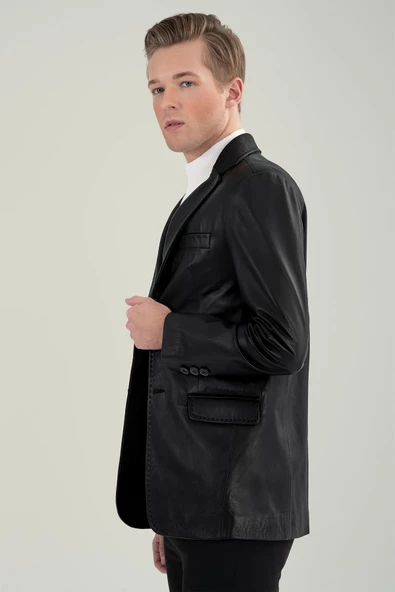 Doriano Siyah Deri Mont - 5