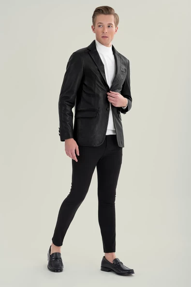 Doriano Siyah Deri Mont - 2