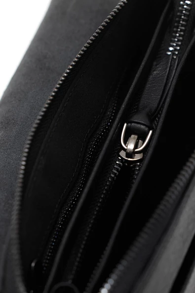 Erkek Hakiki Deri Portföy Çanta Siyah 116516 - Resim 5