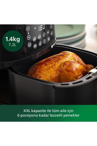 PHİLİPS 5000 Serisi Xxl Airfryer, Uzaktan Bağlantı, 1.4Kg, 7.2L Kapasite + Aksesuarlar, Hd9285/96 - 3