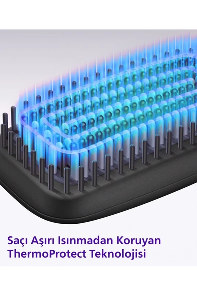 PHİLİPS Düzleştirici Tarak Bhh880/00,Geniş Fırça Alanı,Turmalin Seramik Kaplama,2 Sıcaklık Ayarı - 3