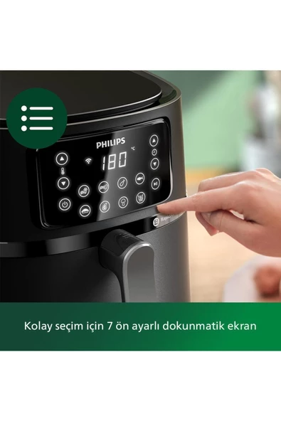 PHİLİPS 5000 Serisi Xxl Airfryer, Uzaktan Bağlantı, 1.4Kg, 7.2L Kapasite + Aksesuarlar, Hd9285/96 - 5